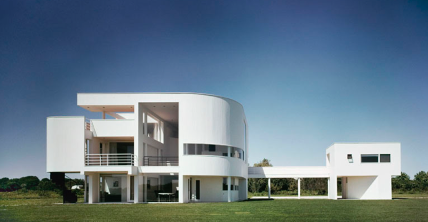 white 20th century modern house