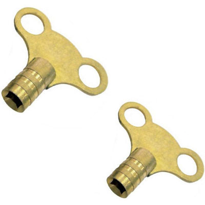 pair of brass radiator keys
