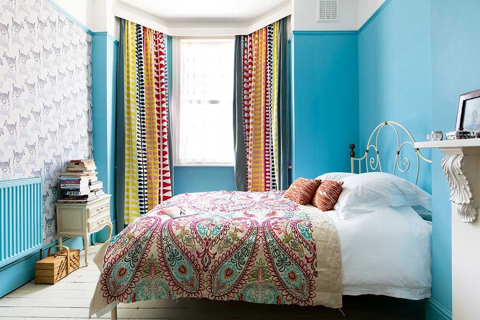 bedroom with colourful scheme