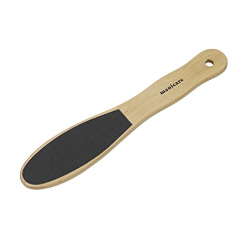 Manicare Smoothing Wooden Foot File, Double Sided to Exfoliate and Remove Dry Dead Skin, Eliminates Corns and Calluses, Pedicure Tool for Super Soft Feet, Natural Foot Scraper With Wood Handle