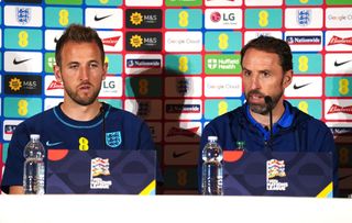 England manager Gareth Southgate (right) and captain Harry Kane spoke about how to address the ongoing issues in Qatar.