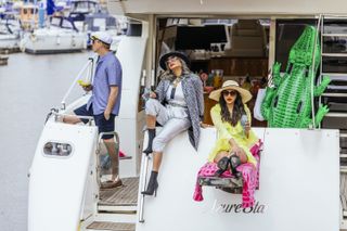 Craig, Rana and Nima on a yacht.