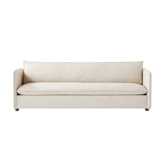 white single cushion sofa
