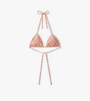 Check Bikini Top in Teacup - Women, Nylon | Burberry® Official