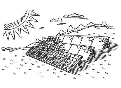 solar panels collecting energy