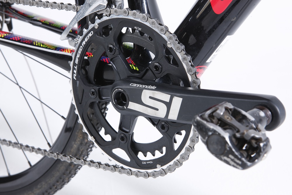 Cannondale fits its own crankset in the BB30a bottom bracket shell