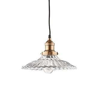 Cox & Cox frilly pendant light with glass shade.