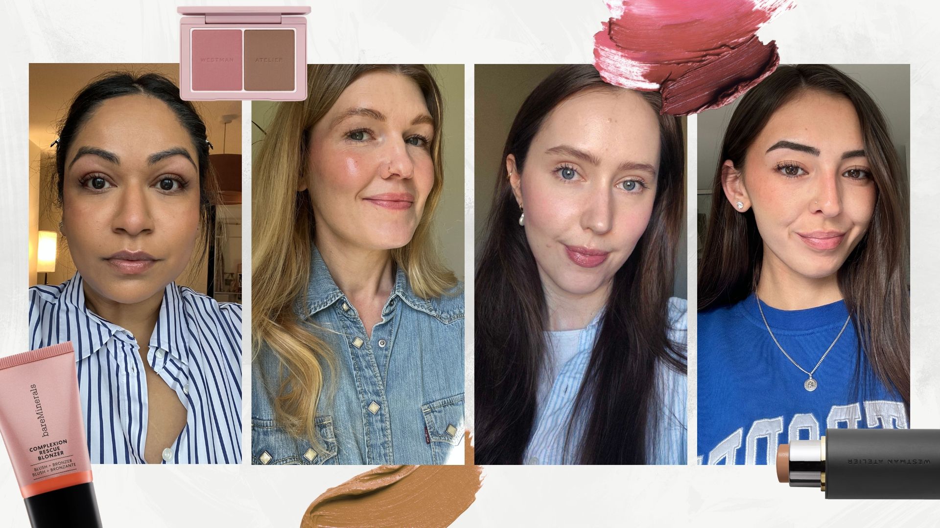 There's more than one way to apply your bronzer and blush for a flattering, sunkissed glow - in fact, our beauty team has 4