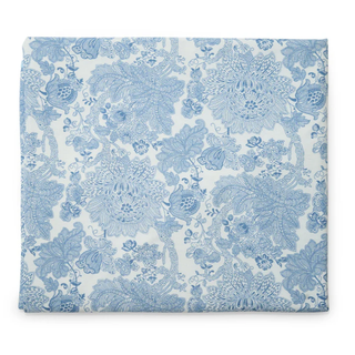 blue and white floral tablecloth