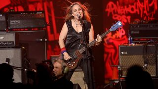 Jennifer Finch of music group L7 performs onstage at The Art Of Elysium Presents WE ARE HEAR'S HEAVEN 2020 at Hollywood Palladium on January 04, 2020 in Los Angeles, California.