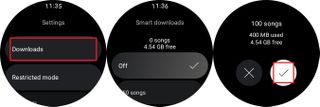 Smart downloads on the YouTube Music Wear OS app
