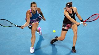 Composite image of Aryna Sabalenka (left) and Elena Rybakina (right) before they meet in the Australian Open Women’s Final on January 28, 2023 at Melbourne Park in Melbourne.