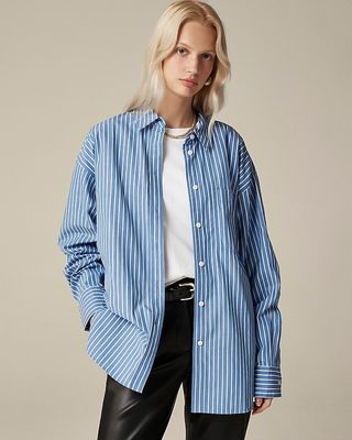 Étienne Oversized Shirt in Striped Cotton Poplin 