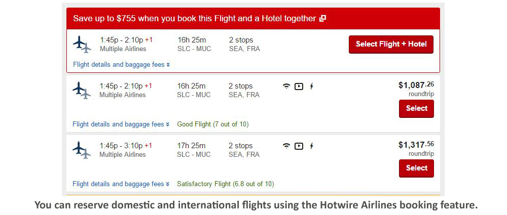 hotwire flights one way
