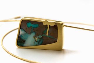Gold and opal necklace by Miriam Mamber