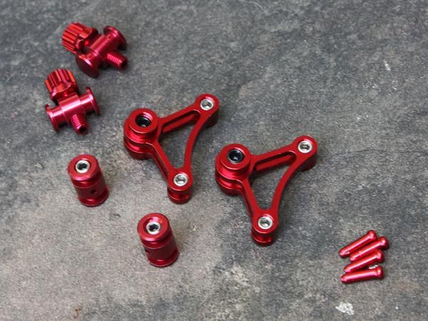 TRP offers the EuroX Mag with either red or gold anodized hardware. In combination with the white arm finish, it's tough to go wrong with either one