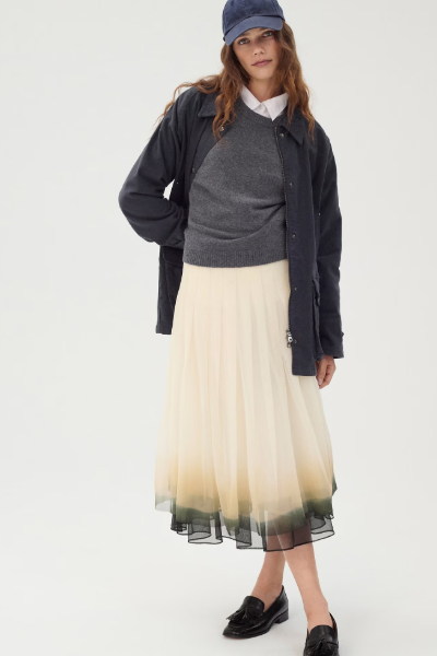 J.Crew, Collection Pleated Circle Skirt in Dip-Dyed Tulle