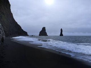 black sand beach in Iceland