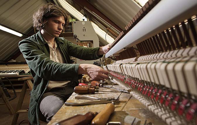 National Treasures - Cavendish Pianos workshop near Skipton, England. Photographed by Richard Cannon on Monday 7th August 2017