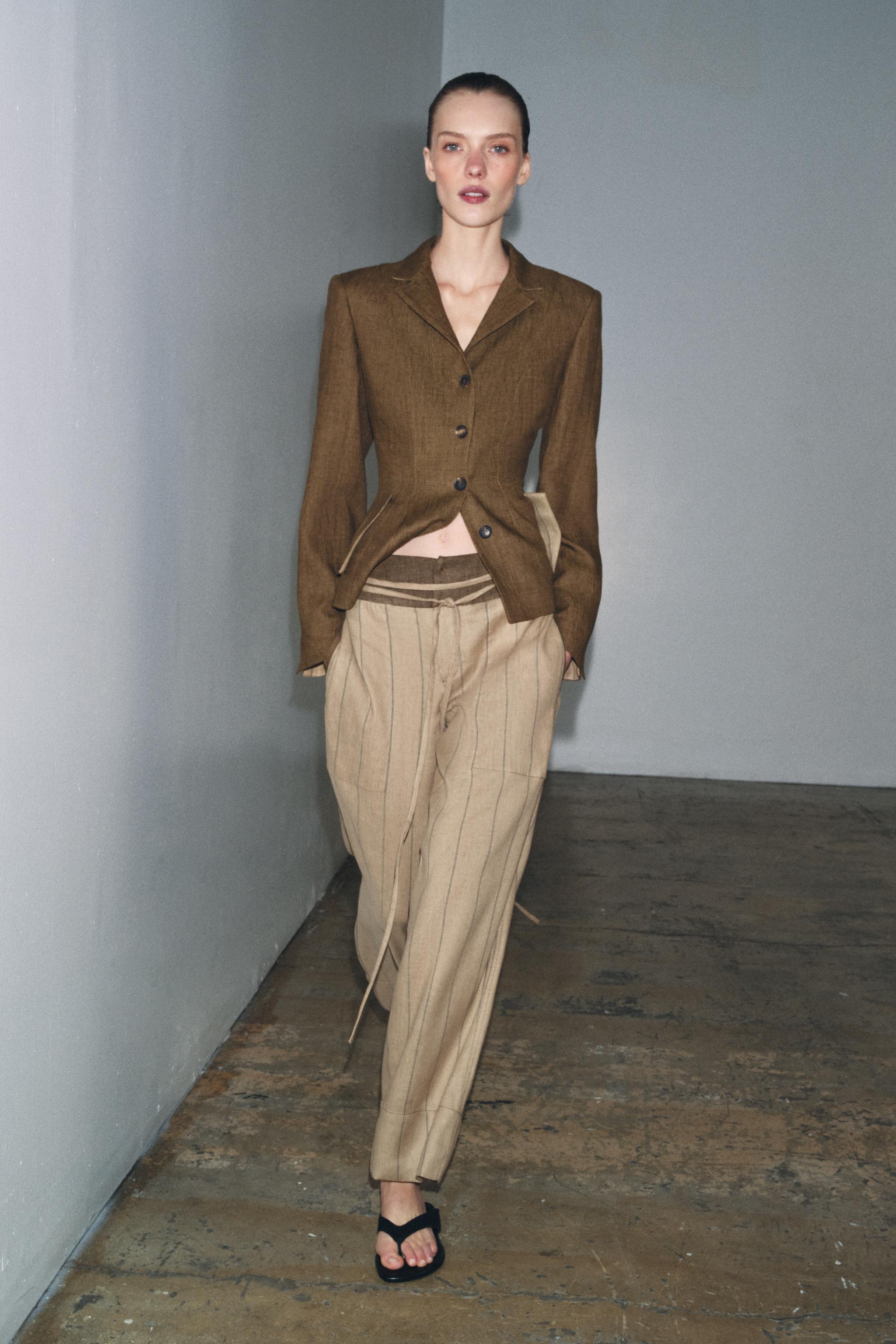 Zw Collection Linen Blend Pants