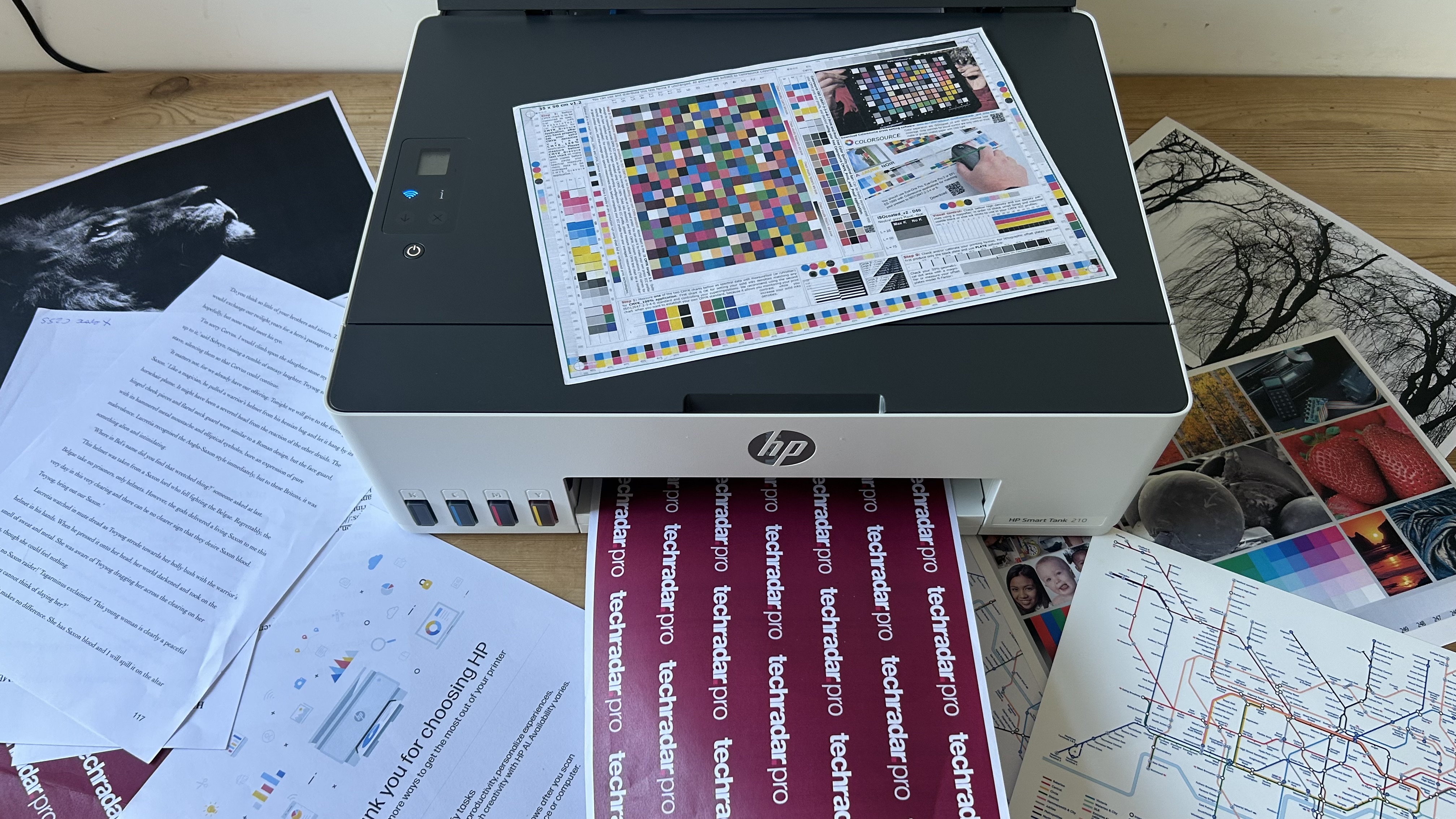 Testing out the HP Smart 210 printer in a home office