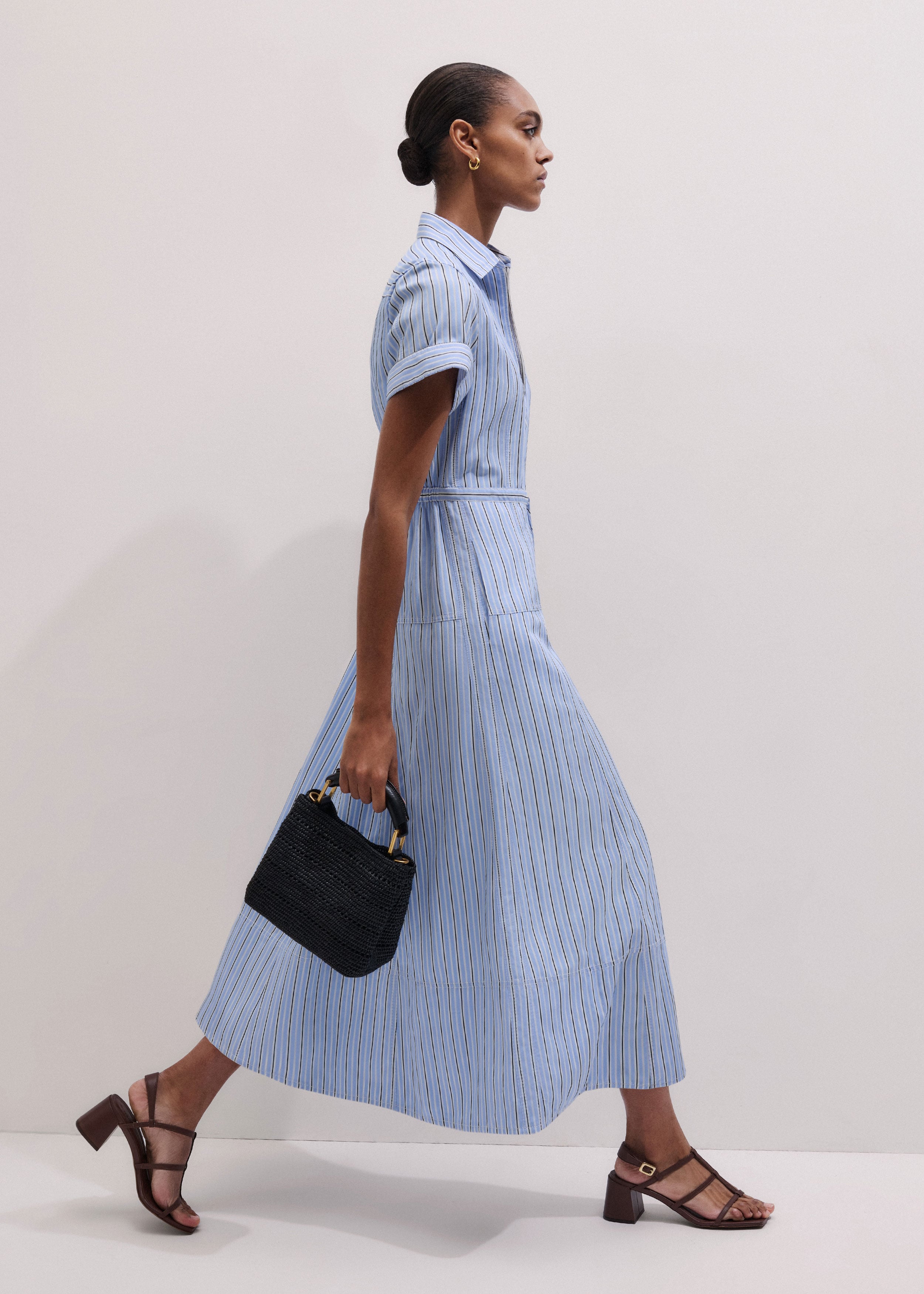 Zip Neck Shirt Dress