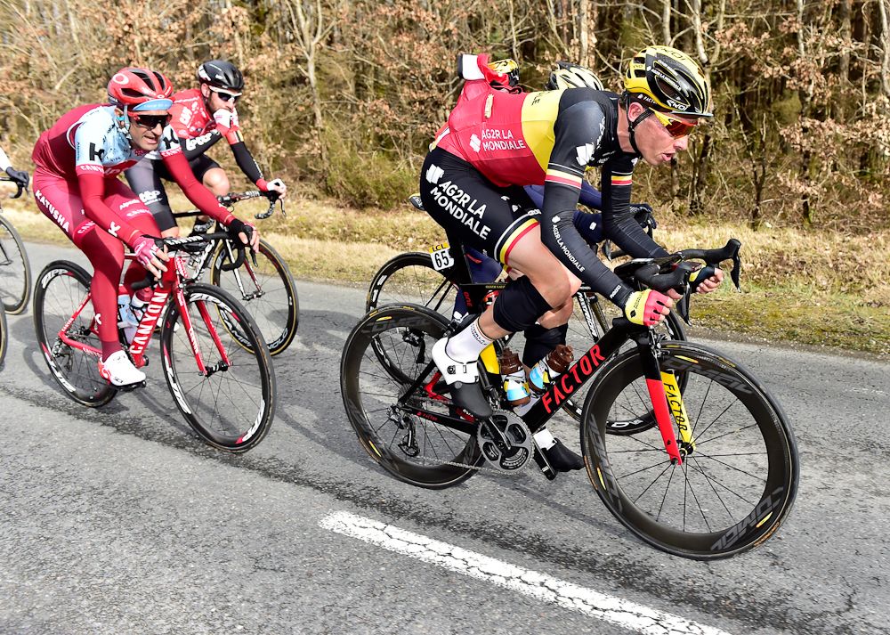 Oliver Naesen (AG2R - La Mondiale) in the stage 2 breakaway at Paris-Nice