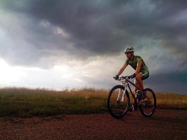 Eddie O'Dea enjoying the view before the storm
