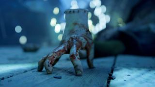 A bloody Thing moving across the floor. 