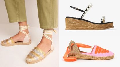 Boden Gold and silver espadrilles