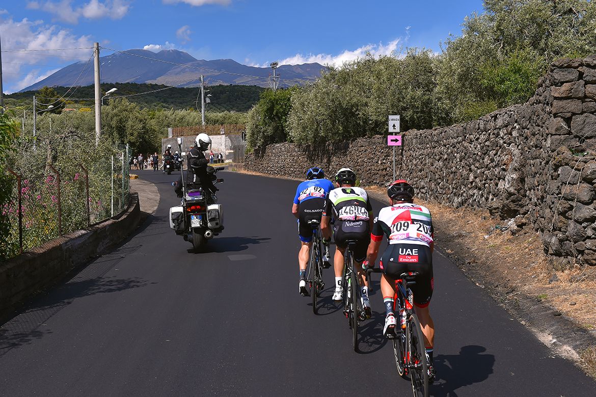 The breakaway riders on the Giro d'Italia's fourth stage