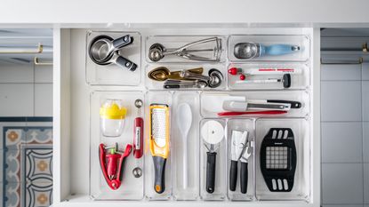 Clean and organized kitchen utensil drawer