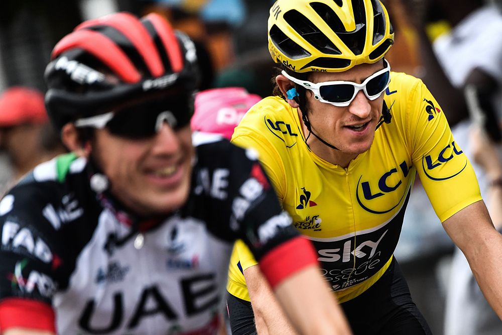 Geraint Thomas (Team Sky) and Dan Martin (UAE Team Emirates)