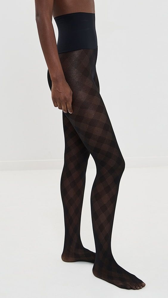 Commando Check Plaid Sheer Tights