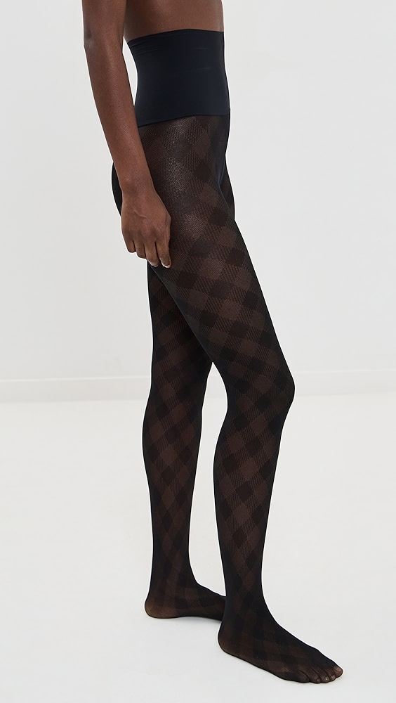Commando Check Plaid Sheer Tights