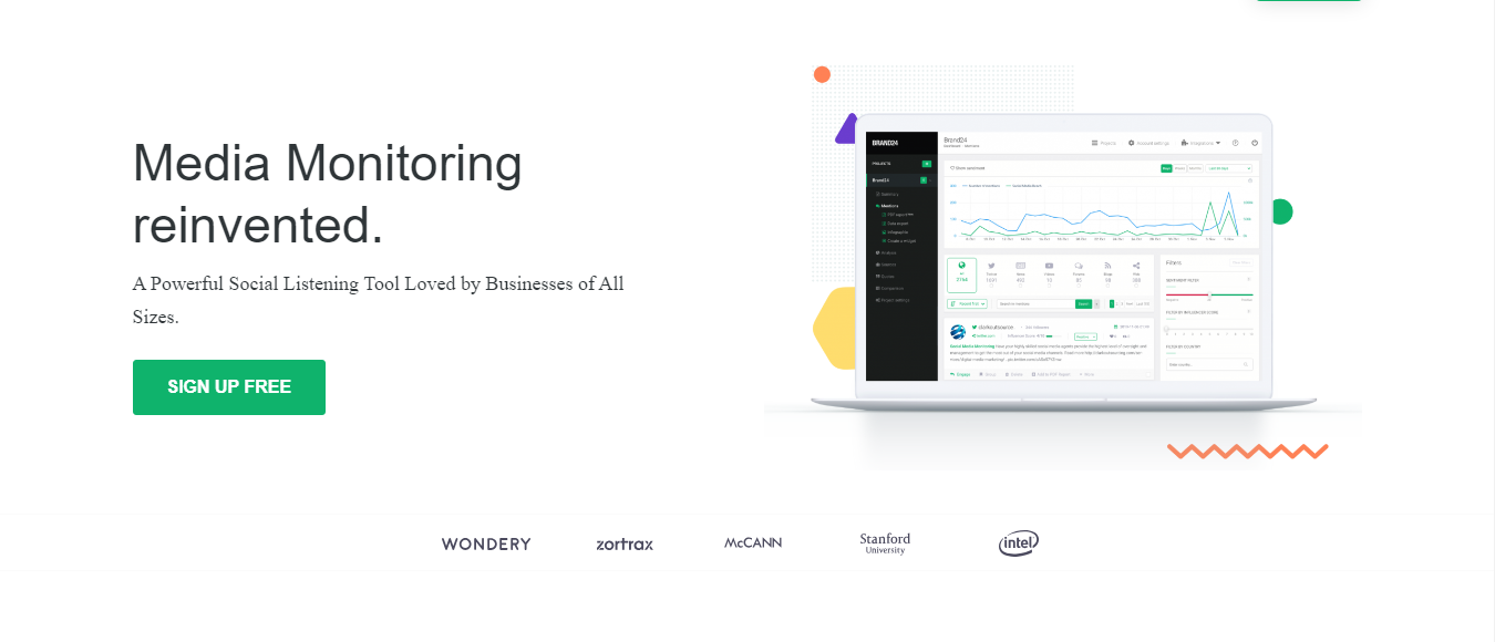 Website screenshot for Brand24