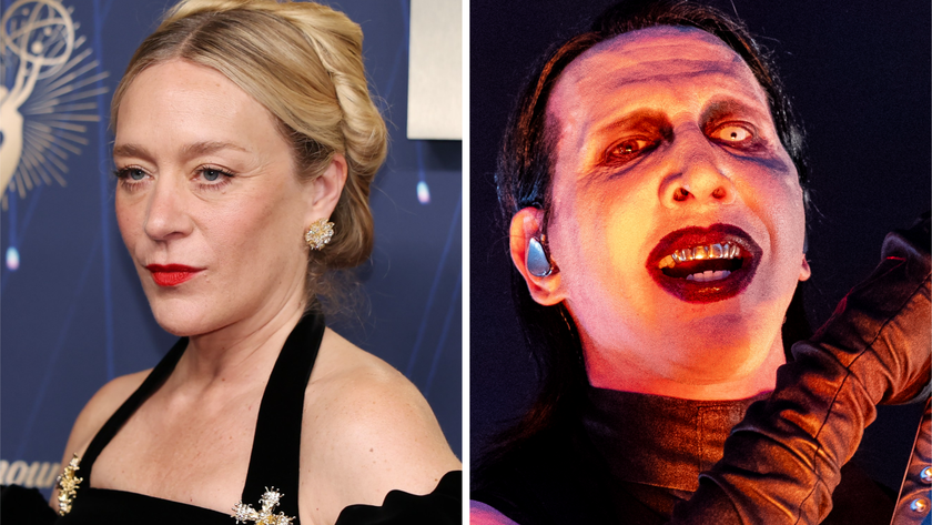 Chloë Sevigny on a red carpet in 2025, and Marilyn Manson performing onstage in 2025