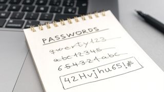 An example of someone coming up with a strong password on a notebook
