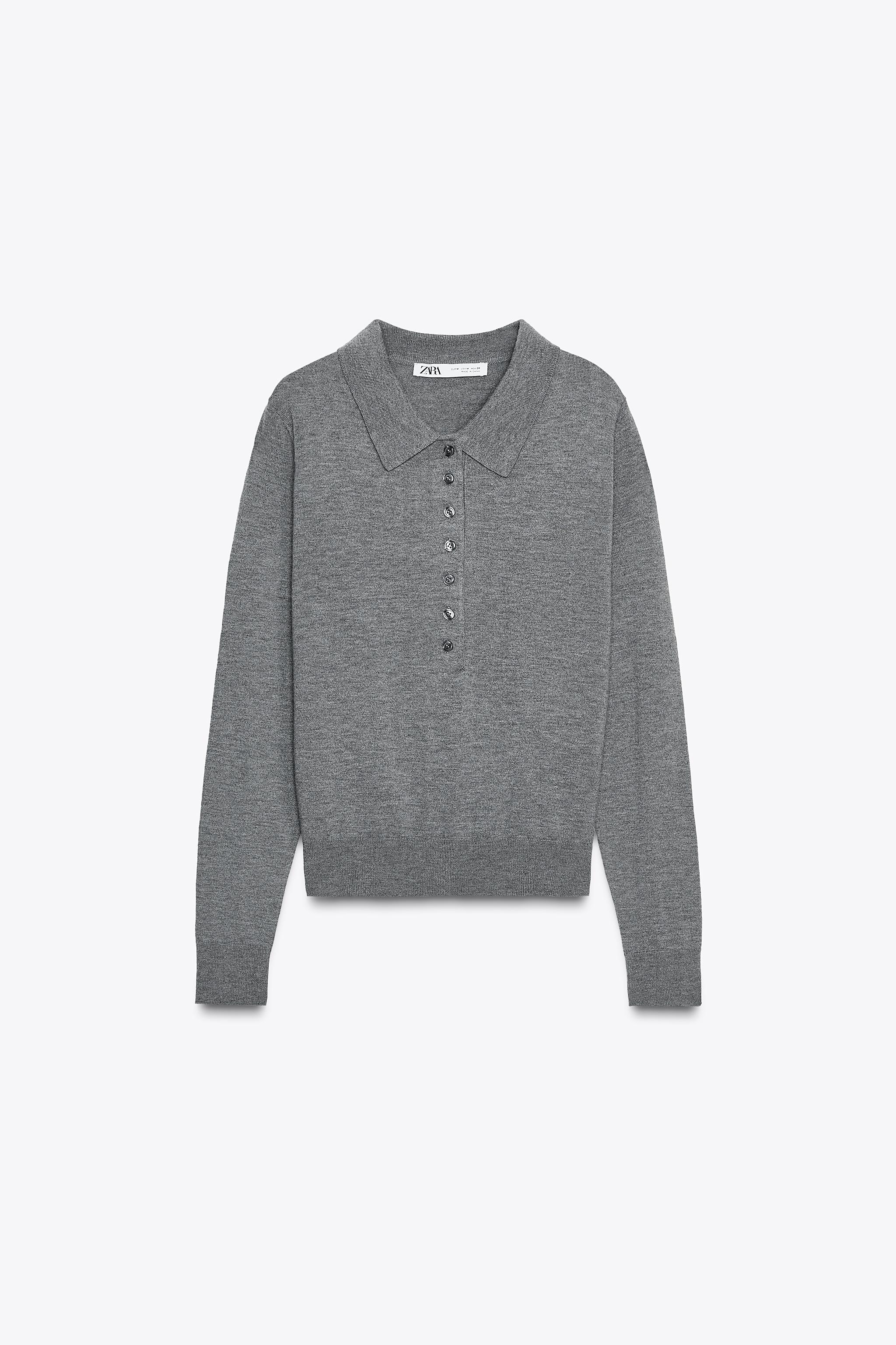 ZARA Plain Knit Polo Sweater