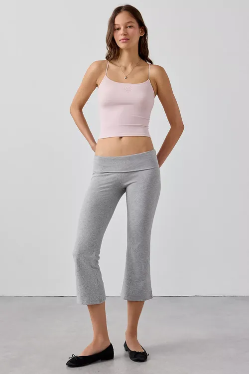 Bec Cropped Foldover Kick Flare Pant