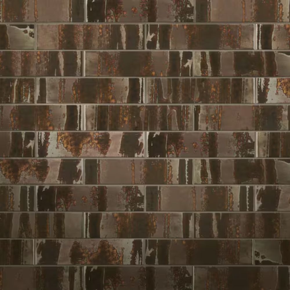 Brown gloss subway tiles