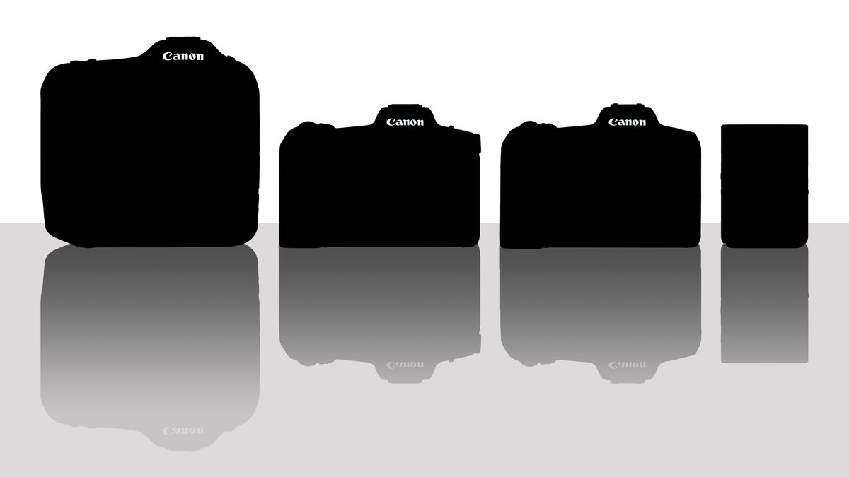 Four mystery Canon cameras, in silhouette