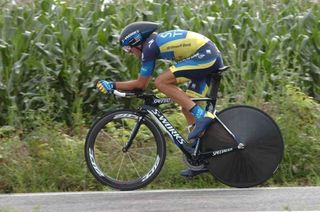 Alberto Contador (Saxo Bank-Tinkoff Bank) is one second off the red jersey.