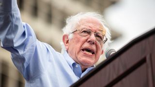 U.S. Senator Bernie Sanders during a campaign for the 2020 presidential bid, speaking to supporters at Grand Park in downtown Los Angeles on Saturday, March 23, 2019.
