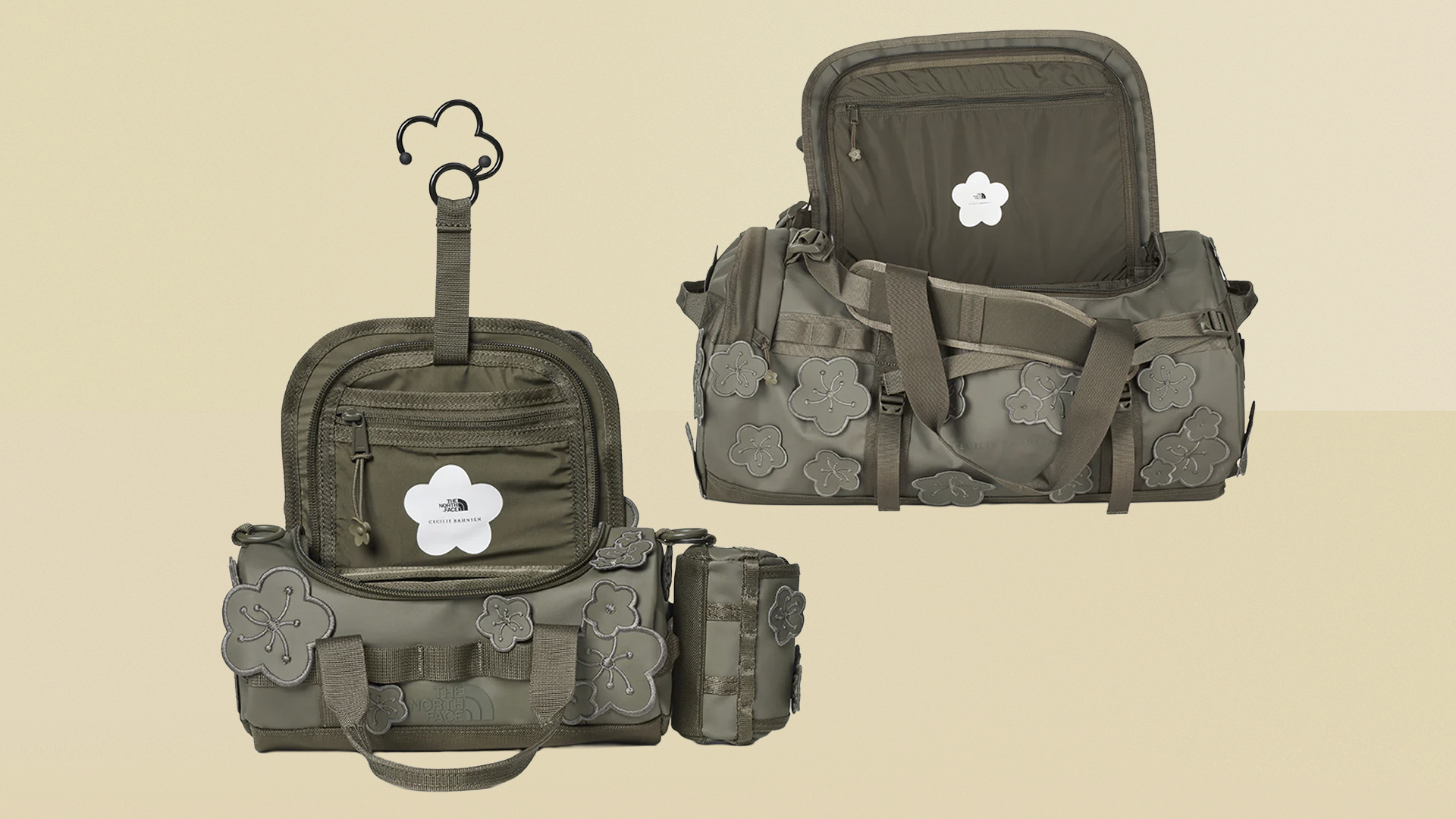 TNF X Cecilie Bahnsen Audrey Base Camp Duffel and Clutch