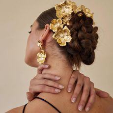 Woman with gold hair accessories