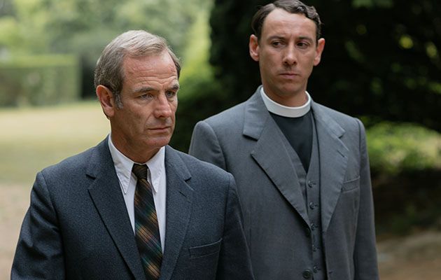 Grantchester S4 3/6: Pictured:ROBSON GREEN as Geordie Keating and AL WEAVER as Leonard Finch.