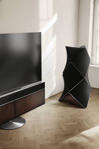 Berluti edition Beovision Harmony 4K television and the Beolab90 speaker