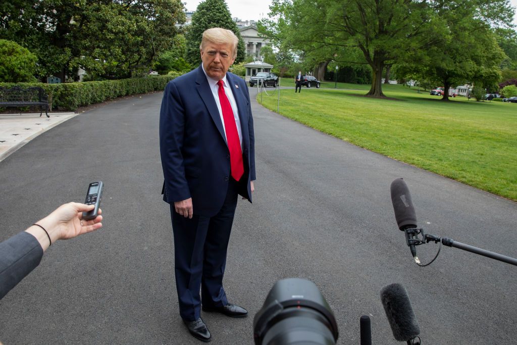 Trump talks to the press