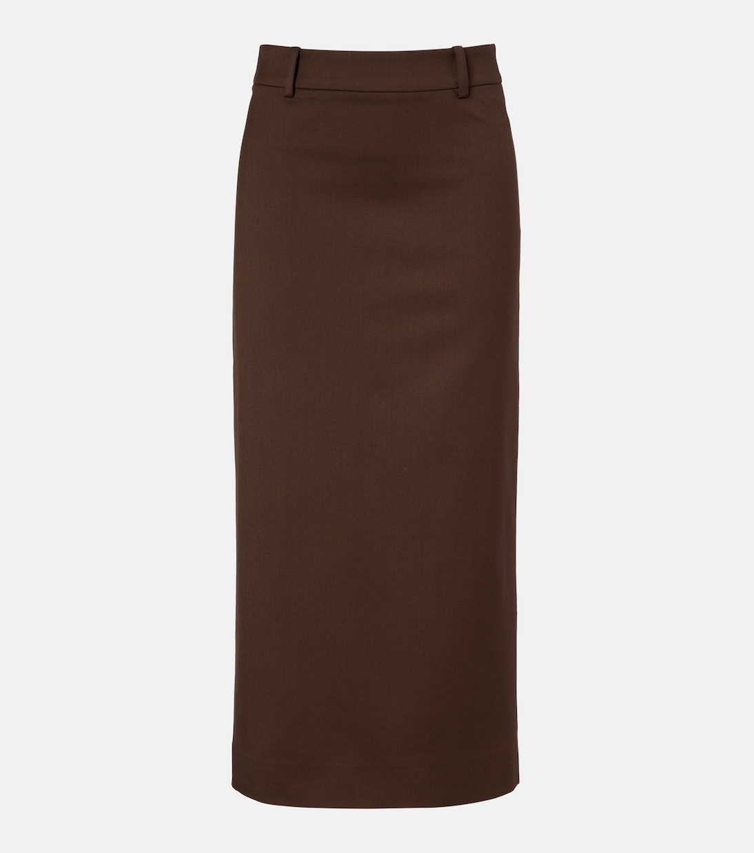 Alrose High-Rise Midi Skirt in Brown - the Frankie Shop